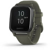 Garmin Venu® Sq – Music Edition Slate Aluminum Bezel with Moss Case and Silicone Band Fitness Tracker Smartwatch