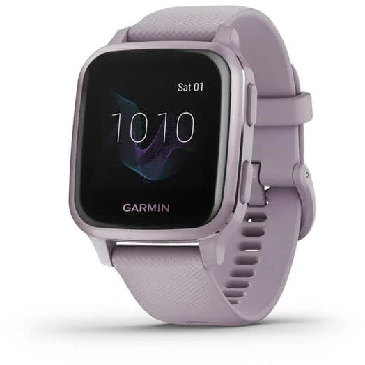 Garmin Venu® Sq Metallic Orchid Aluminum Bezel with Orchid Case and Silicone Band Fitness Tracker Smartwatch