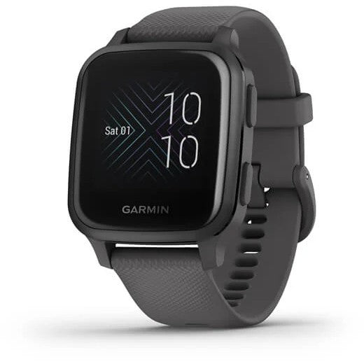 Garmin Venu® Sq Slate Aluminum Bezel with Shadow Gray Case and Silicone Band Fitness Tracker Smartwatch