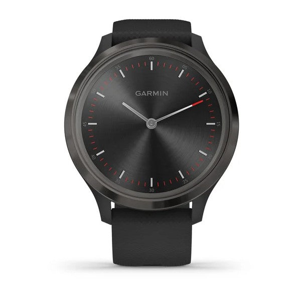 Garmin vívomove® 3 Slate Stainless Steel Bezel with Black Silicone Band Fitness Tracker Smartwatch