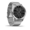 Garmin vívomove® Luxe Silver Stainless Steel Case with Silver Milanese Band Fitness Tracker Smartwatch