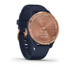 Garmin vívomove® 3S Rose Gold Stainless Steel Bezel with Navy Silicone Band Fitness Tracker Smartwatch