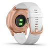 Garmin vívomove® Style Rose Gold Aluminum Case with White Silicone Band Fitness Tracker Smartwatch