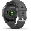 Garmin vívoactive® 4 Slate Stainless Steel Bezel with Black Case and Silicone Band Fitness Tracker Smartwatch
