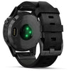 Garmin fnix® 5 Plus Sapphire, Black with Black Leather Band MultiSport Smartwatch