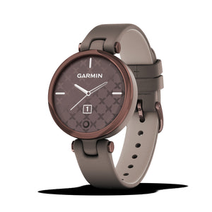 Garmin Lily - Dark Bronze Bezel with Paloma Case and Italian Leather Band Fitness Tracker Smartwatch