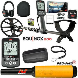 Minelab Equinox 800 Waterproof Metal Detector With 11" DD Search Coil + Minelab Pro Find PinPointer 35